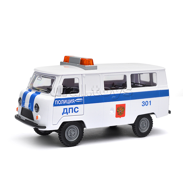 Машина пластик свет-звук UAZ 452 полиция, 18 см, двери, багажник Машина пластик свет-звук UAZ 452 полиция, 18 см, двери, багажник