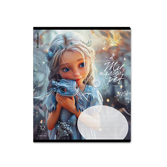 Тетрадь 12 л. клетка "Magic Pet"