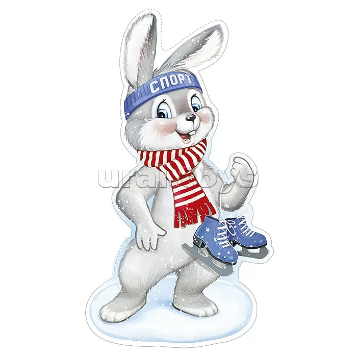 Плакат "Заяц с коньками" (ретро-коллекция)