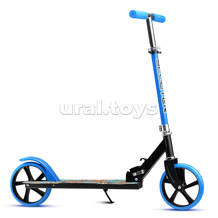 Самокат 2-х кол., синий, d 200 мм., PU, в коробке
