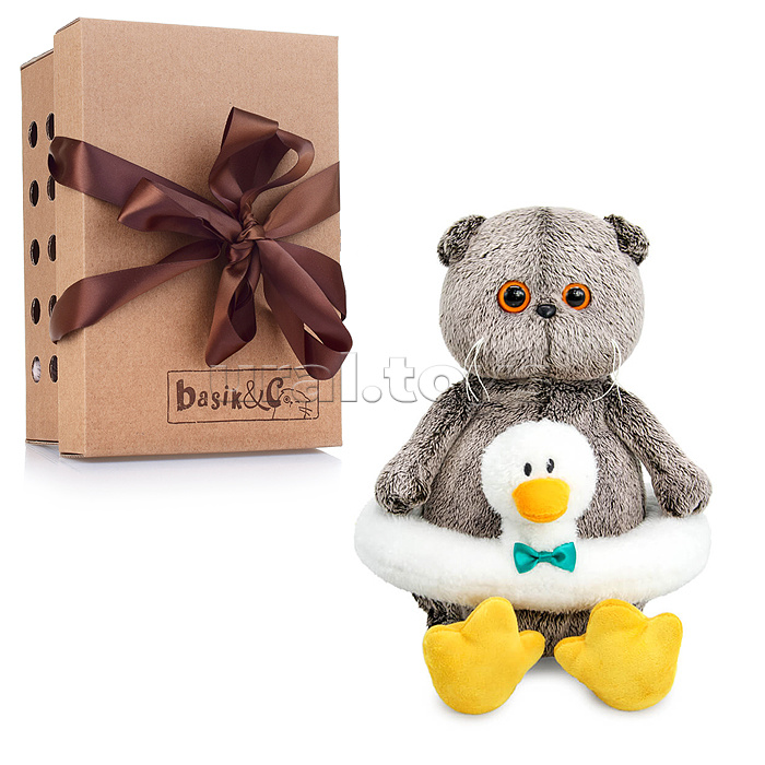 Кот Басик в плавательном круге "Гусик"