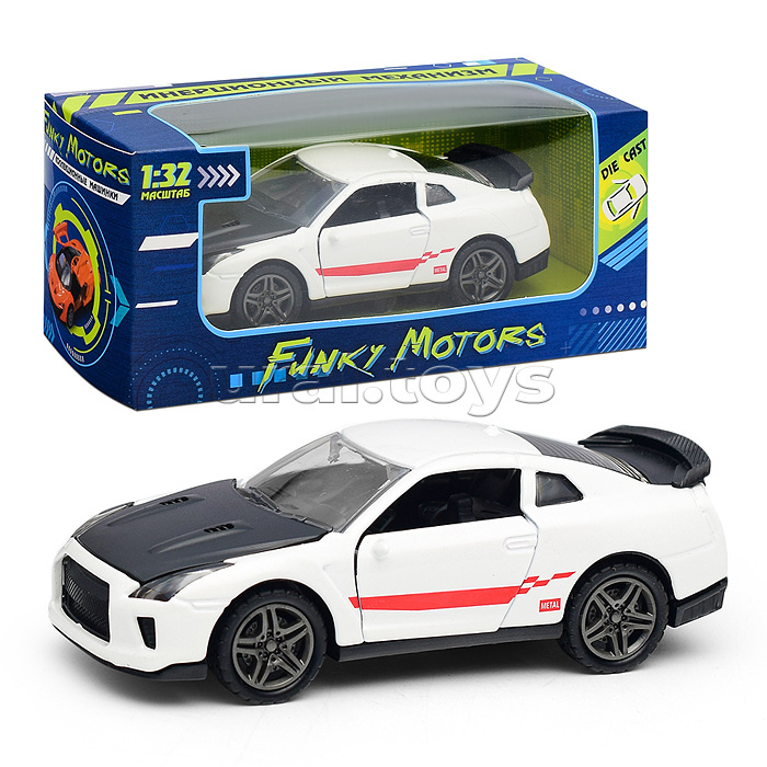 Белая инерционная машинка Купе die-cast,1:32, открывающиеся двери Белая инерционная машинка Купе die-cast,1:32, открывающиеся двери