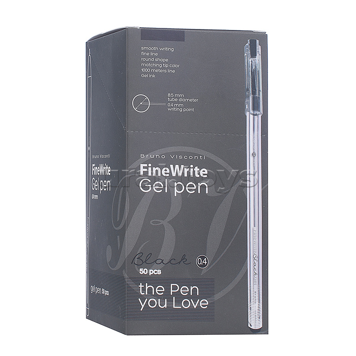 Ручка "Finewrite" гелевая, 0.4 мм, черный