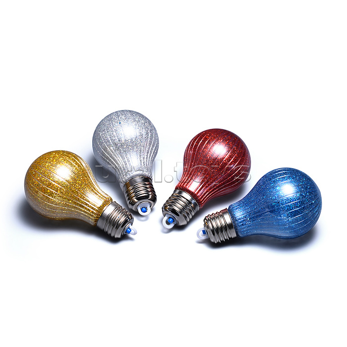 Набор новогодних украшений "Блестящие лампочки" (4шт х 10,5см)