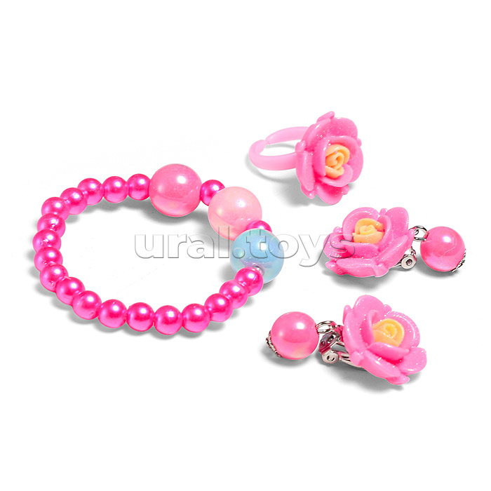 Набор украшений (бусы, кольцо, сережки) в пакете