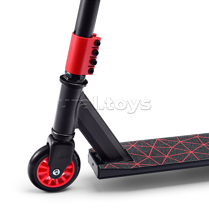 Самокат-снегокат трюковой в коробке (красный)