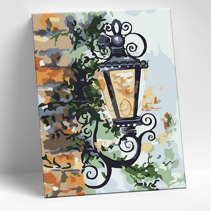 Картина по номерам 15х20 "Уличный фонарь" (13 цветов)