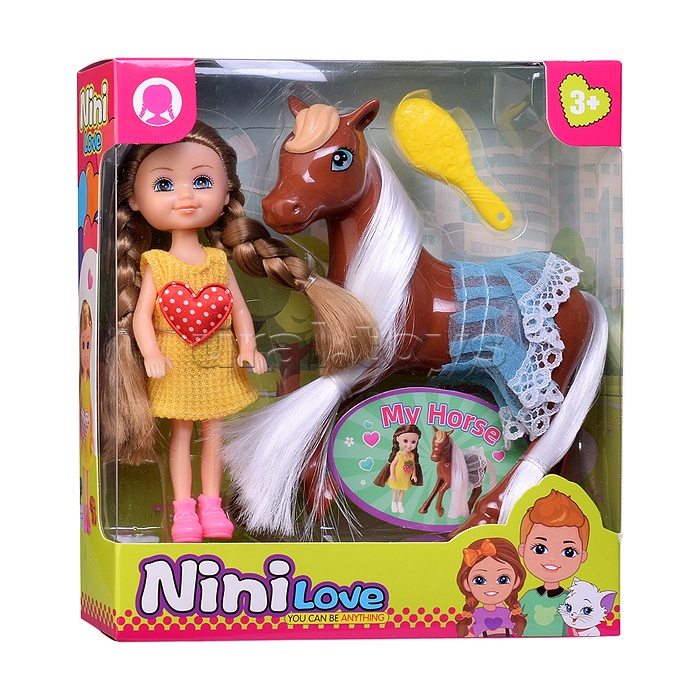 Кукла с аксессуарами "Нина и ее лошадка" в коробке