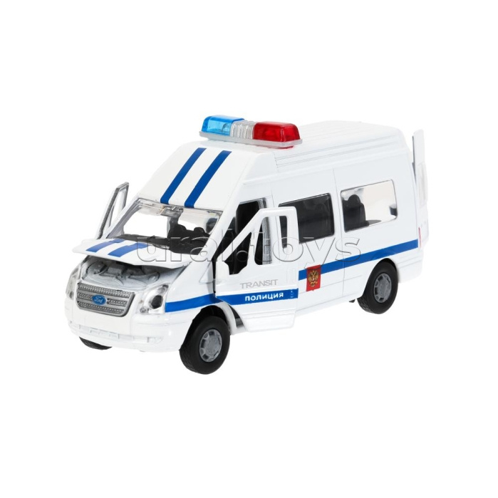 Машина металл свет-звук Ford Transit 13 см, (двери, багаж.) инерц., Машина металл свет-звук Ford Transit 13 см, (двери, багаж.) инерц.,