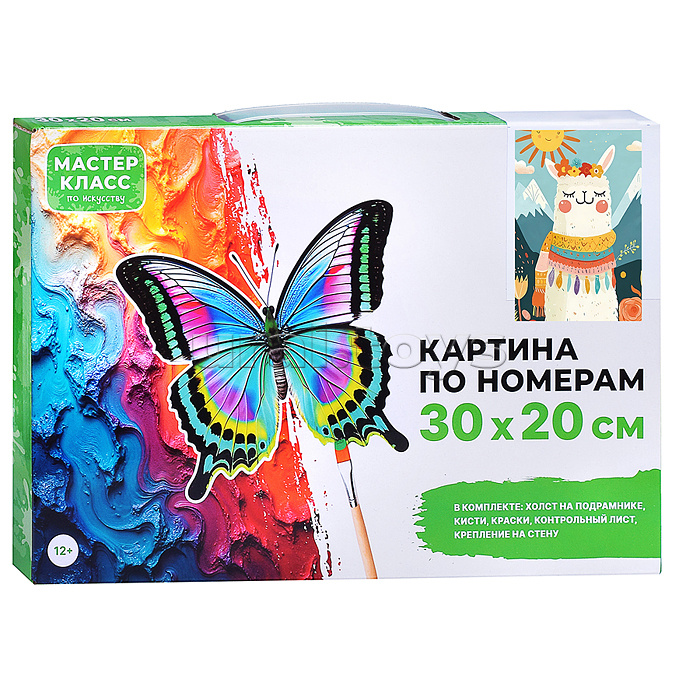 Картина по номерам MKR3020-152 "Весёлая лама" 30х20 см.