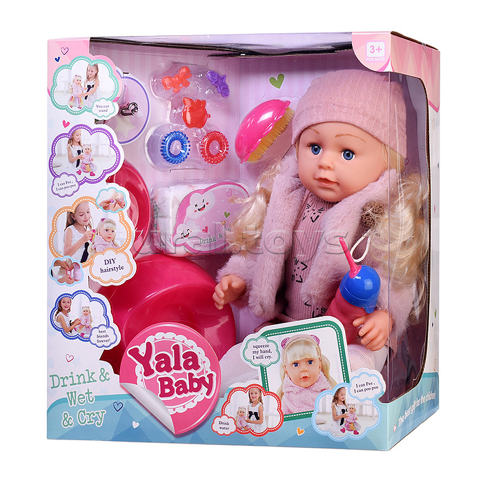 Кукла "Виктория" (пьет, писает, слезы) с аксессуарами, в коробке
