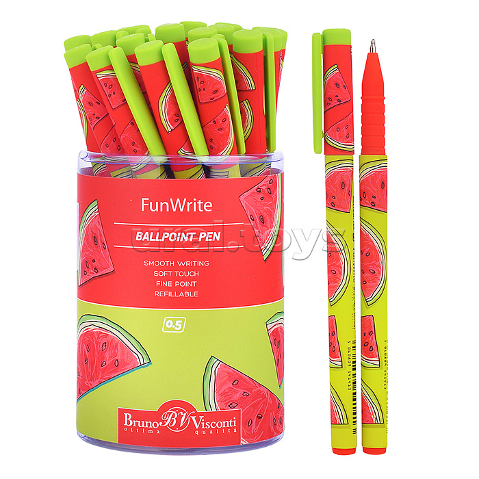 Ручка "FunWrite. Fresh & fruity. Арбуз" шариковая 0.5 мм, синяя Ручка "FunWrite. Fresh & fruity. Арбуз" шариковая 0.5 мм, синяя