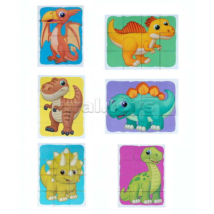 Кубики "Динозавры" 12 шт Baby Toys
