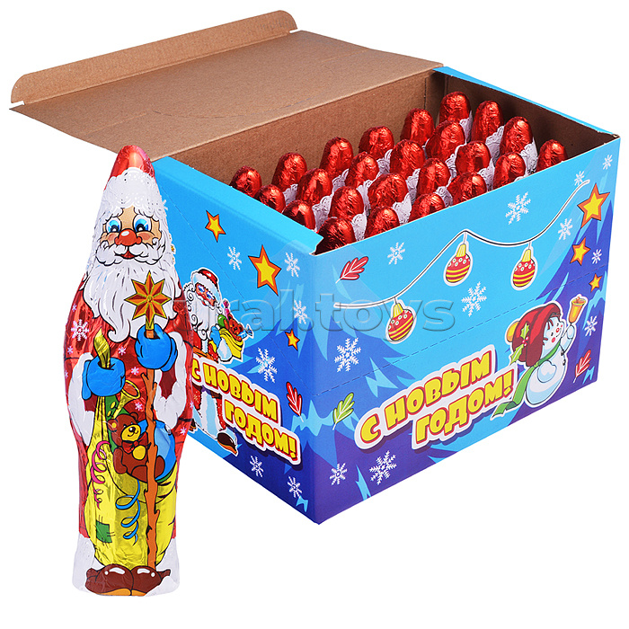 Изделие фигурное из кондитерской глазури "Дед Мороз" 60гр*24шт Изделие фигурное из кондитерской глазури "Дед Мороз" 60гр*24шт