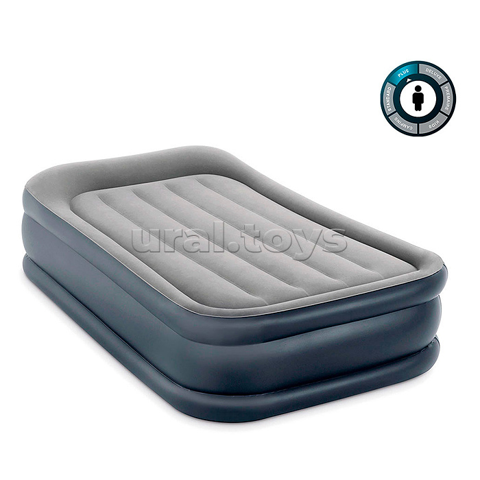 Надувная кровать Deluxe Pillow Rest Raised Bed (99х191х42см,) встроенный насос 220v