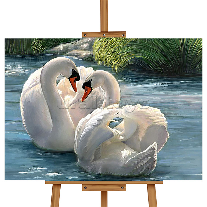 Мозаика алмазная "Преданные лебеди" 40*50см.