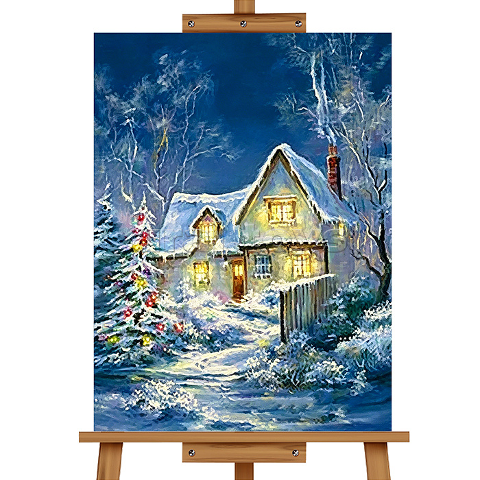 Картина по номерам "Ледяная избушка" 40*30 см.