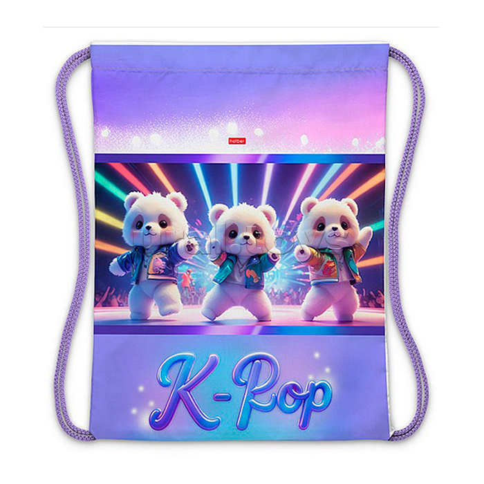 Мешок для сменной обуви 33х42см., 1 отделение "K-pop мишки" Мешок для сменной обуви 33х42см., 1 отделение "K-pop мишки"