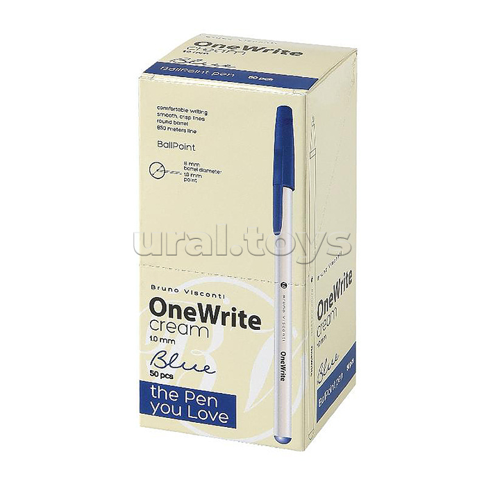 Ручка "OneWrite Cream" шариковая 1.0 мм, синяя