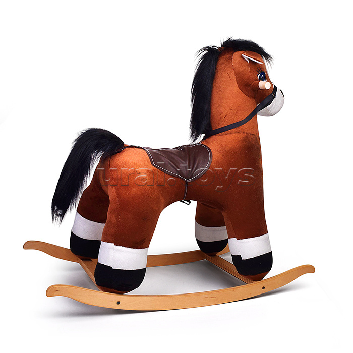Качалка Конь Вегас, музыкальная, цвет коричневый