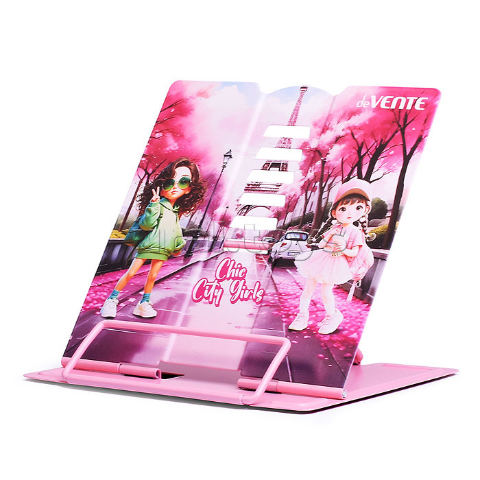 Подставка для учебников и книг "Chic City Girls" 15,4x15,2 см, металлическая окрашенная, вес 235 г, с противоскользящими ножками, с полноцветным рисунком, в пластиковом пакете с европодвесом