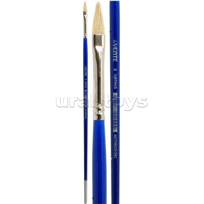 Кисть художественная "Art" щетина № 10 плоская, удлиненная деревянная ручка с многослойным лакокрасочным покрытием, никелированная обойма, индивидуальная маркировка
