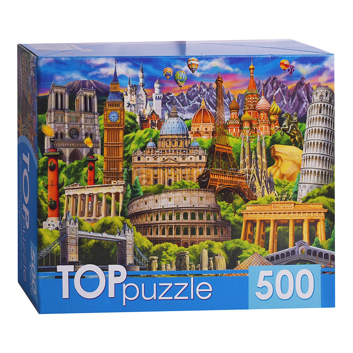 Пазлы 500 TOPpuzzle "Достопримечательности мира"