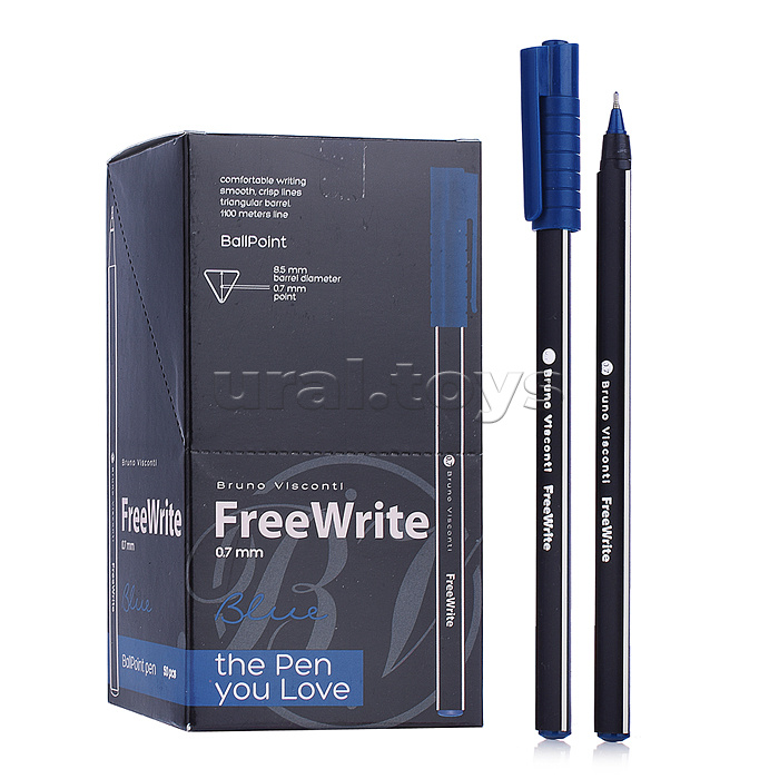 Ручка "FreeWrite Black" шариковая 0.7 мм, синяя