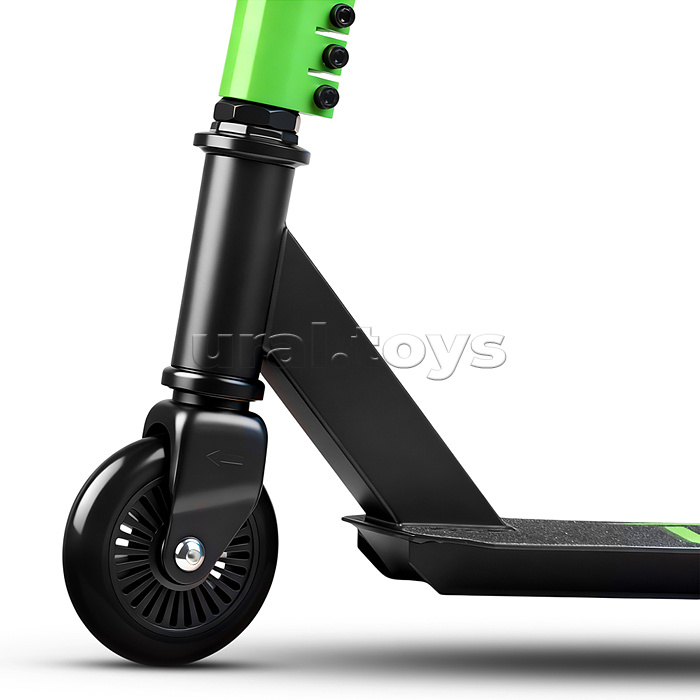 Самокат трюковый ROCKET,колеса PU/пластик 100 мм,ABEC 7, зеленый (в пакете)