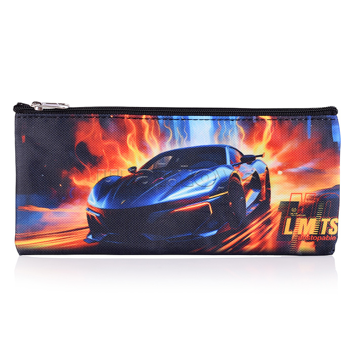 Пенал "No Limits" 215x90x10 мм, плоский для 35 предметов, плотный износостойкий полиэстер с водоотталкивающей пропиткой, на молнии, полноцветная печать