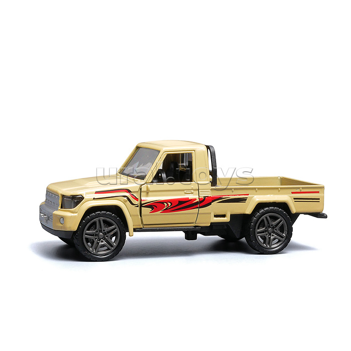 Жёлтый с рисунком инерционная машинка пикап die-cast , 1:32
