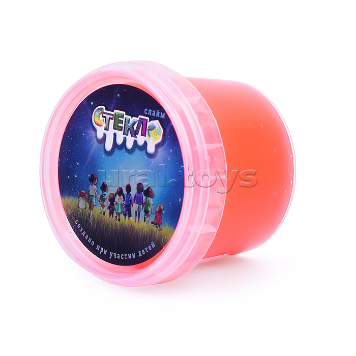 Слайм "Стекло" красный неон, 90 гр,