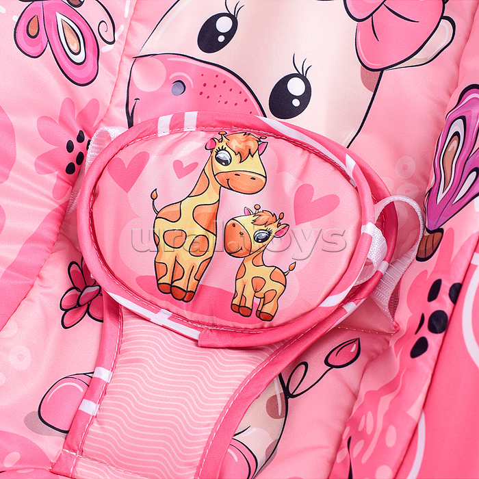 Шезлонг детский 8789 "Жирафик" (розовый)