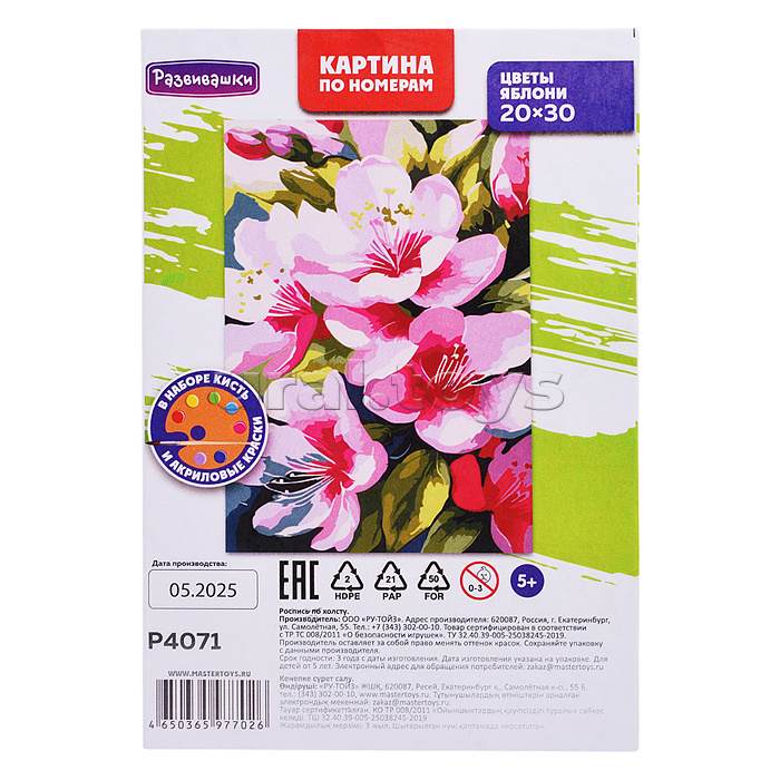 Картина по номерам "Цветы яблони" 20х30
