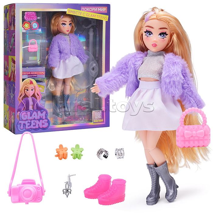 Модная кукла коллекция Glam Teens Эмили с аксессуарами, 25 см