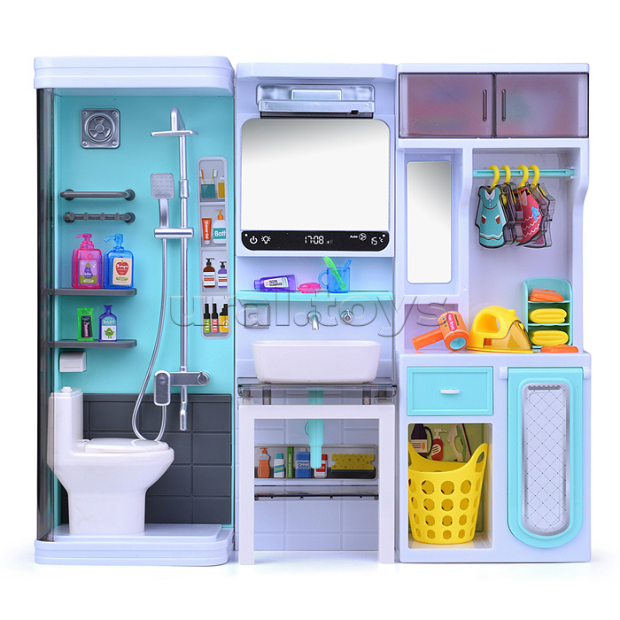 Набор мебели для кукол "Ванная комната" на батарейках, в коробке