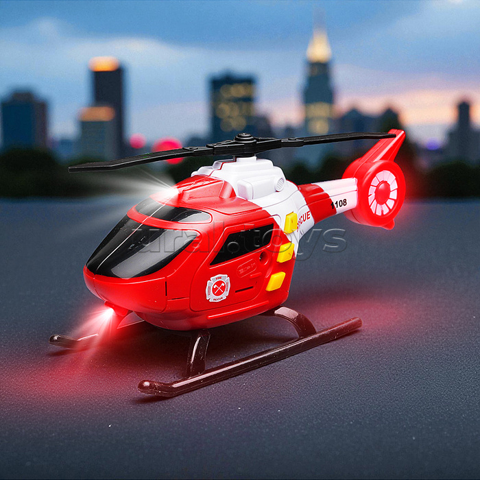 Вертолет "Пожарник" 1:32 (свет, звук) в коробке