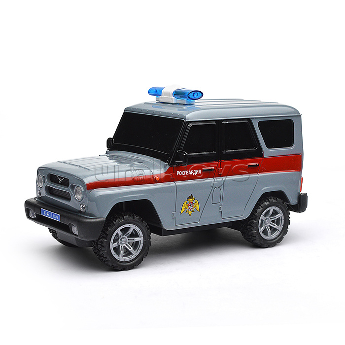 Машина UAZ Hunter Росгвардия, р/у 18 см, свет, сер, в коробке