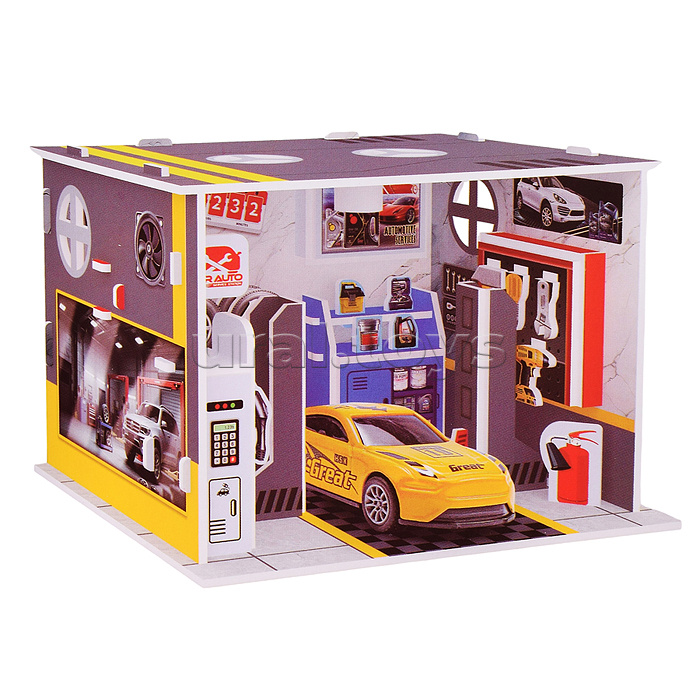 Конструктор "Автомастерская" 3D (41дет.) c подсветкой, в коробке