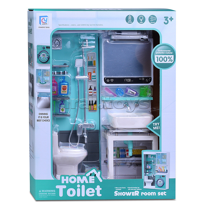 Набор мебели для кукол "Туалетная комната-2" на батарейках, в коробке