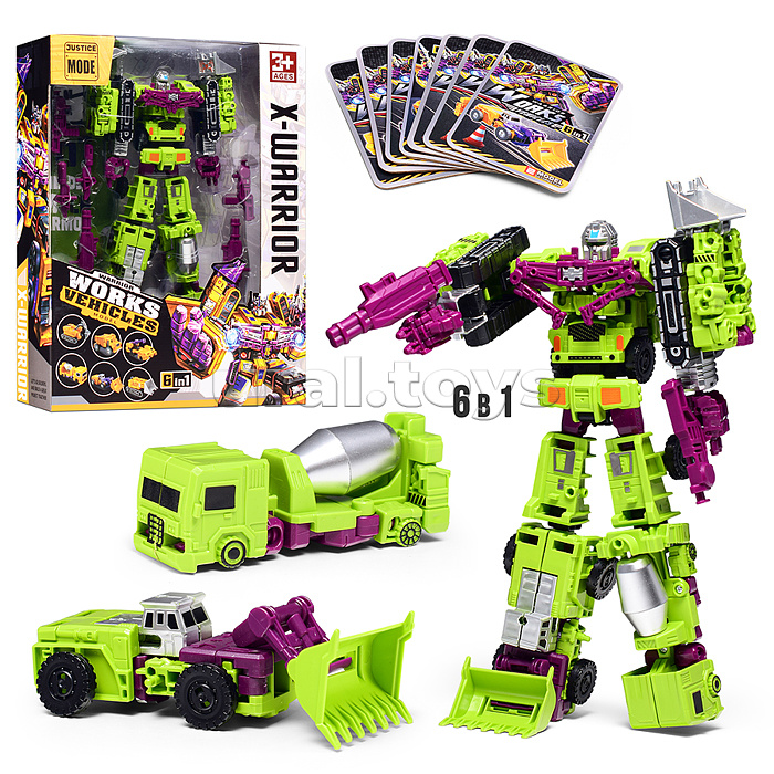 Робот "Works vehicles" 6в1 в коробке