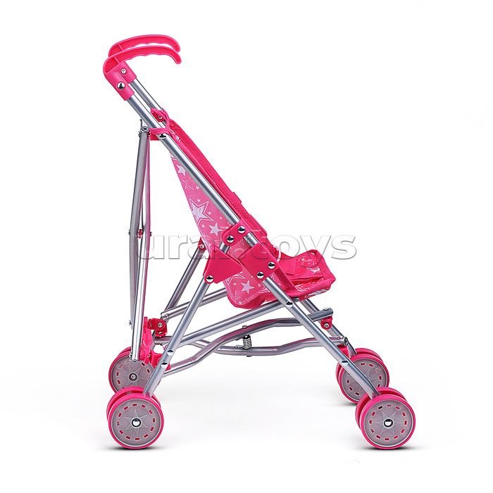 Коляска для кукол 5 в1 принт: звезды на розовом