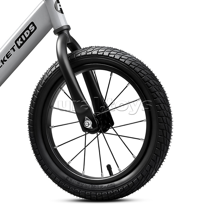 Беговел 14" Rocket R0045NEW-GR, колеса надувные, цвет серый