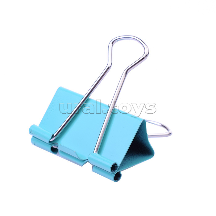 Зажим для бумаг "Pastel" металлический (41 мм) толщина скрепления до 17 мм, цветной ассорти, 12 шт в картонной коробке