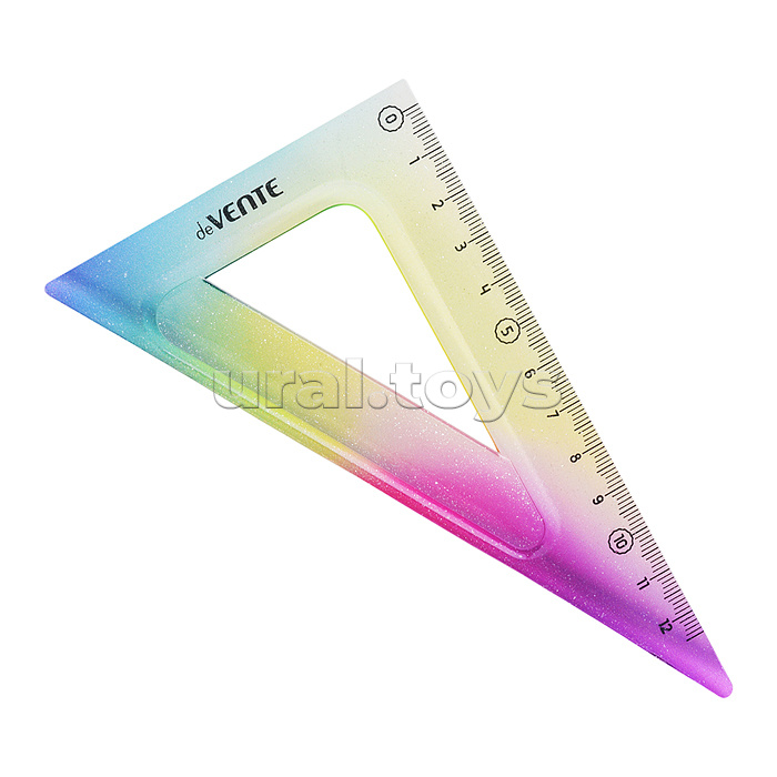 Угольник "Shiny Rainbow Flex. School" гибкий 30°/12 см, полупрозрачный радужный, в блистерной упаковке