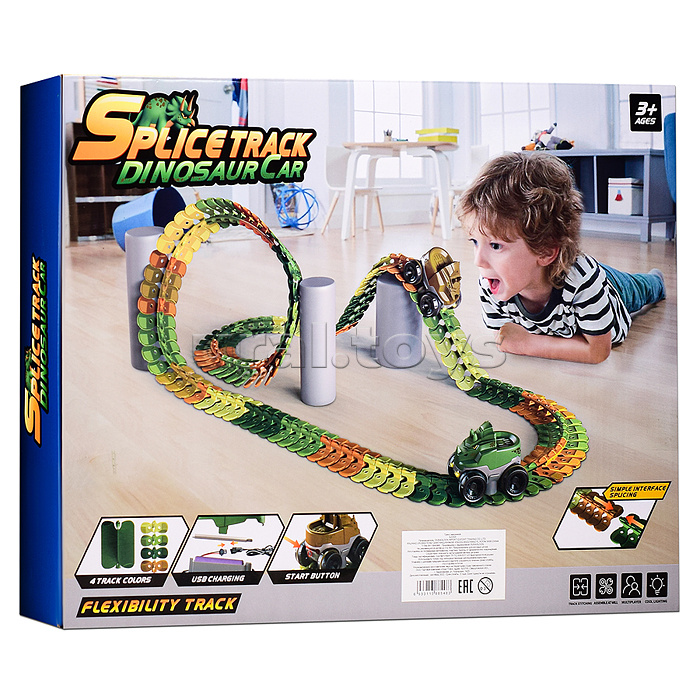 Трек с машинкой, в коробке