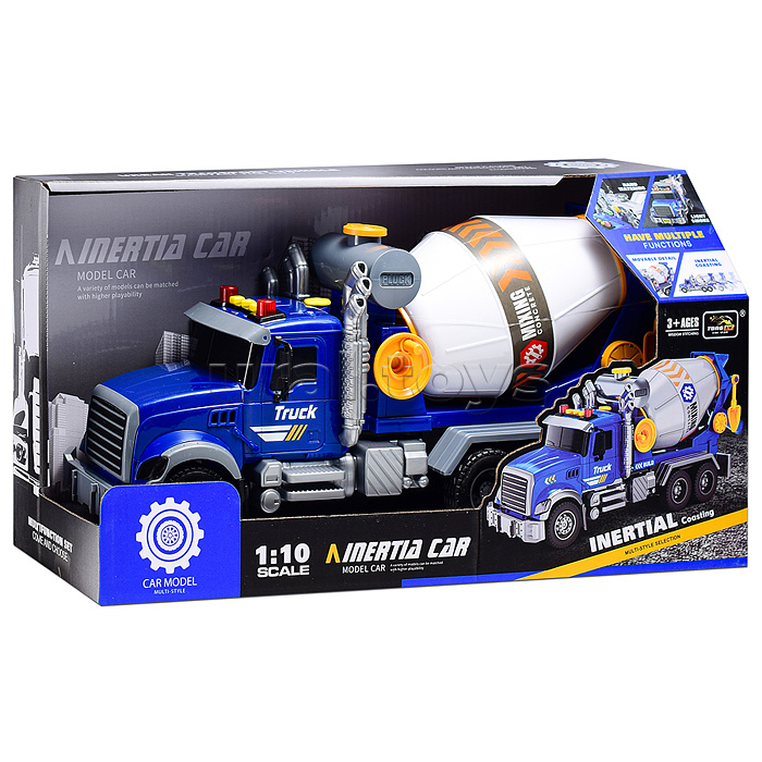 Машина "Бетономешалка" на батарейках, в коробке