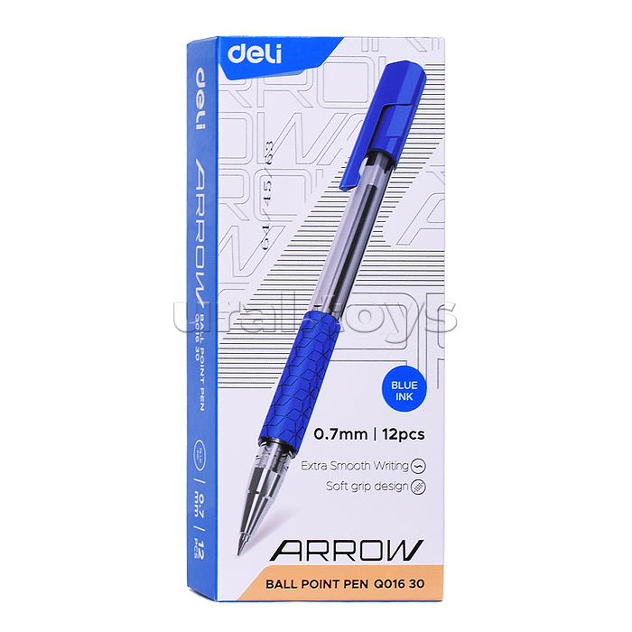 Ручка шариковая EQ01630 Arrow 0.7мм резин. манжета прозрачный/синий синие чернила (1шт) Ручка шариковая EQ01630 Arrow 0.7мм резин. манжета прозрачный/синий синие чернила (1шт)