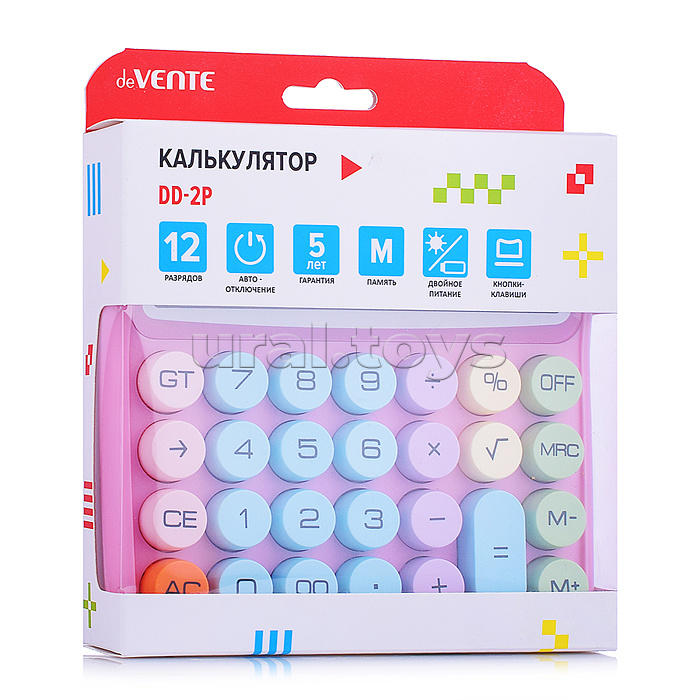 Калькулятор настольный DD-2, 150x145x35 мм, 12 разрядный, двойное питание, работа с памятью, автоматическое вычисление процентов, квадратного корня, клавиша "00" коррекция последнего введенного значения, автоматическое отключение, прорезиненные ножки, кру Калькулятор настольный DD-2, 150x145x35 мм, 12 разрядный, двойное питание, работа с памятью, автоматическое вычисление процентов, квадратного корня, клавиша "00" коррекция последнего введенного значения, автоматическое отключение, прорезиненные ножки, кру