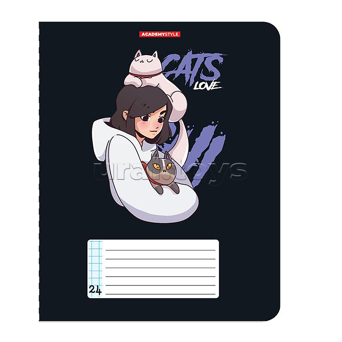 Тетрадь 24л А5 клетка "Девушки с питомцами" Тетрадь 24л А5 клетка "Девушки с питомцами"